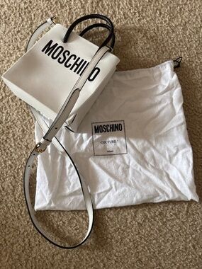 MOSCHINO convertible Logo leather TOTE BAG